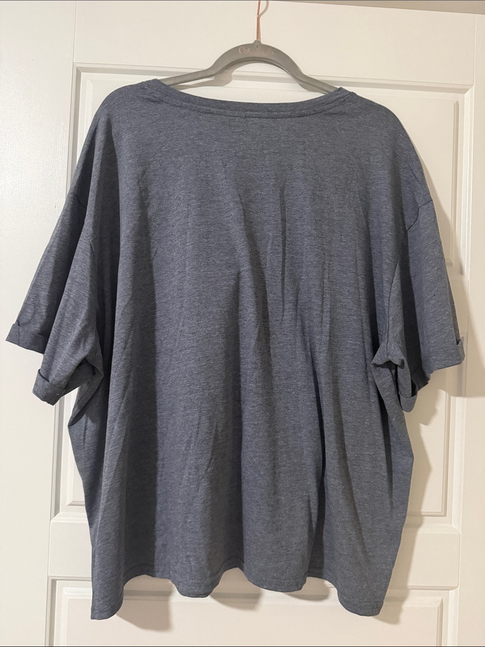Women's Navy Graphic Heart Flag Tee - Casual Pullover - Picture 3 of 3